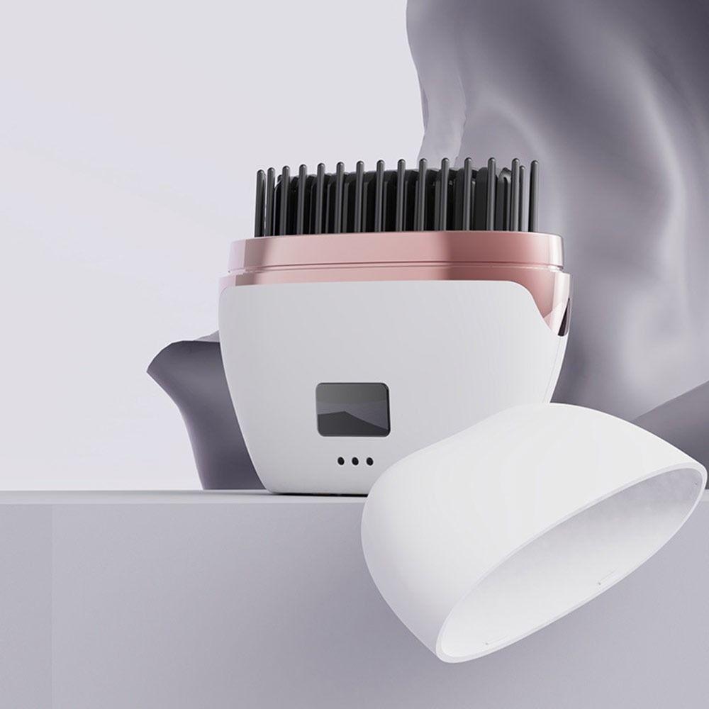 Rechargeable Hair Straightener Comb Cordless Detangler Electric Heating Hair Straightener Brush