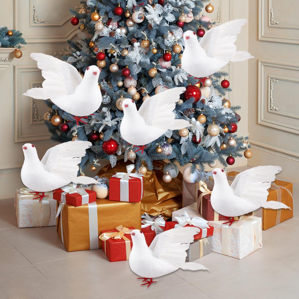 Artificial White Dove Fake Dove Ornament Home Decor Christmas Supplies Party Decorations