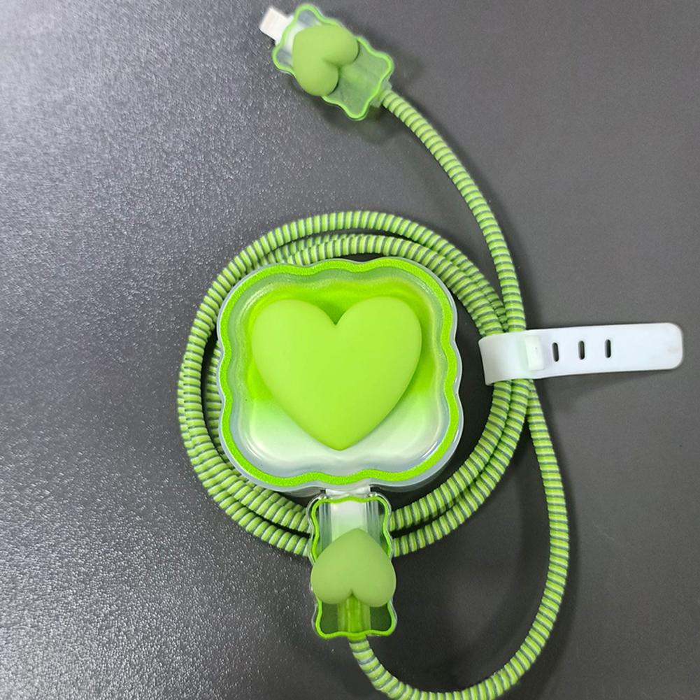 4 w 1 Love Heart Charger Cable Protector Case do iPhone'a 15 14 11 16 18 W 20 W Ładowarka Głowica Ochronna Pokrywa Akcesoria Winder