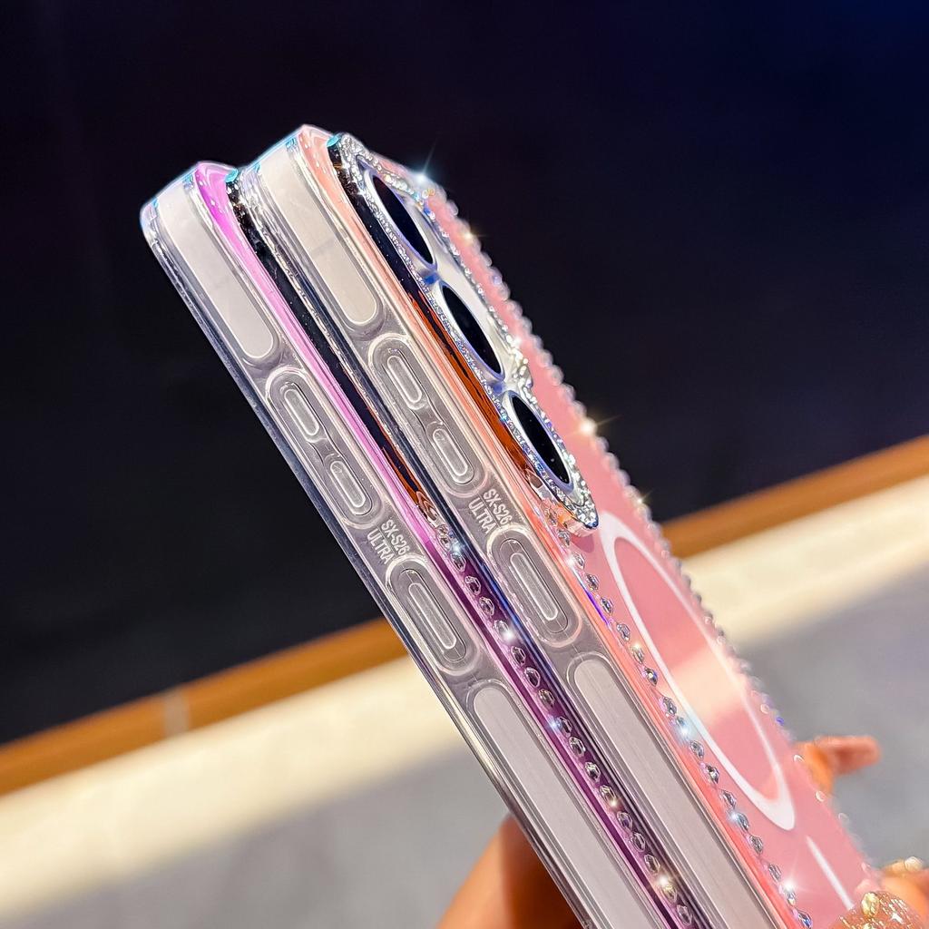 Samsung S11Ultra flash diamond IMD strong magnetic mobile phone case S11FE flash powder laser love S11 protective case