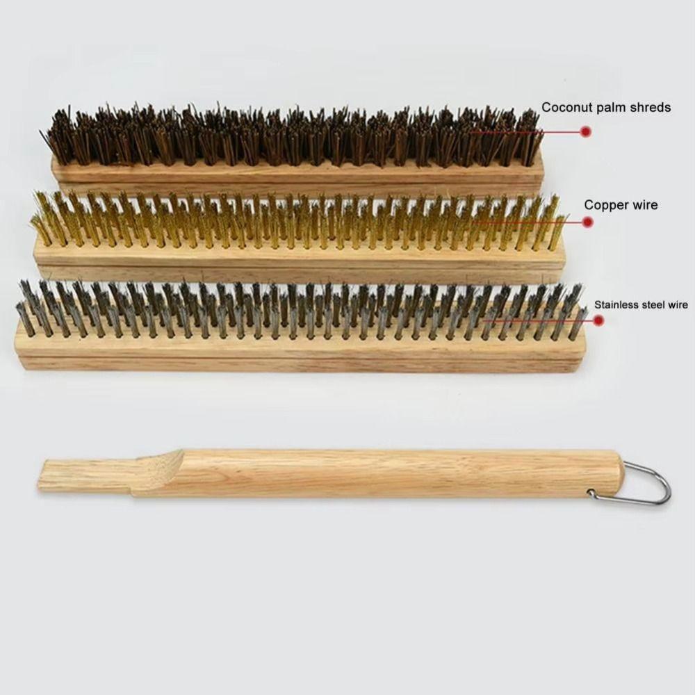 53.5cm Long Kitchen Pizza Oven Brush with Scraper Pizza Stone Cleaner Brush  for Oven