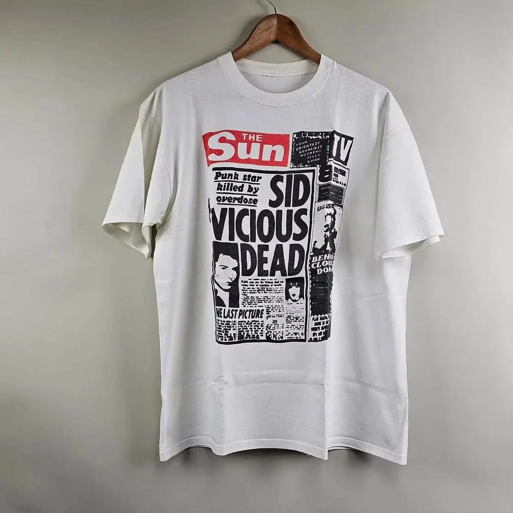Vintage Punk Rock The Sex Pistols Sid Vicious Potisk Klasická Bavlna Tištěná Ležérní Trička pro Muže i Ženy Letní Vrcholy