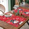 Christmas Table Runner and Placemat Set Merry Christmas Decoration for Home 2024 Xmas Ornaments Navidad Natal New Year Gift 2025