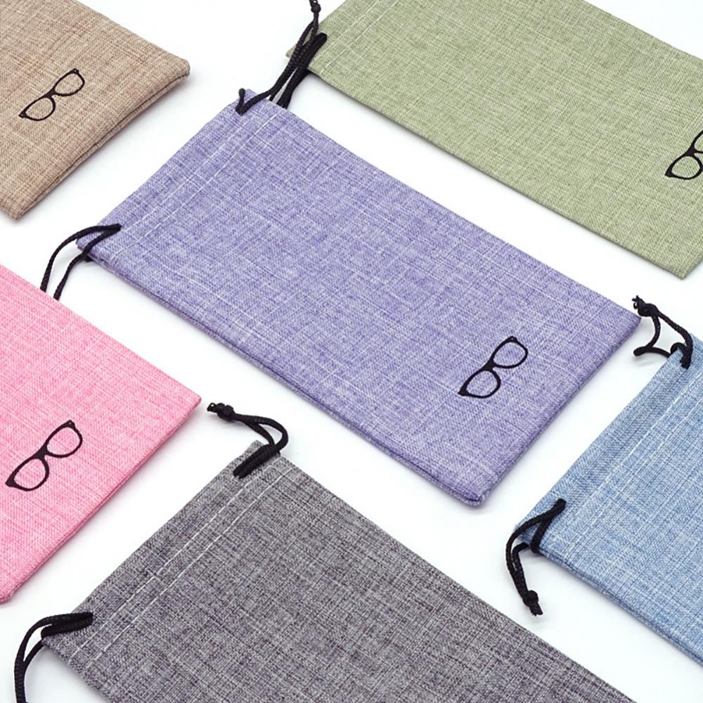 Glasses Bag Microfiber Linen Colorful Fashion For Men Women Sunglasses Eyeglasses Glasses Box Dust Proof Portable Soft