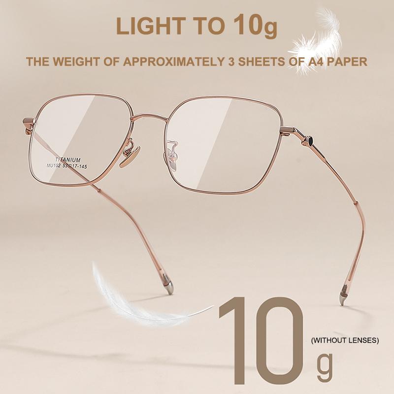 Ultra-Light Square Glasses Frame Luxury High-Quality Retro Fashionable Titanium Spectacle Frame Men's Business Casual Spectacles