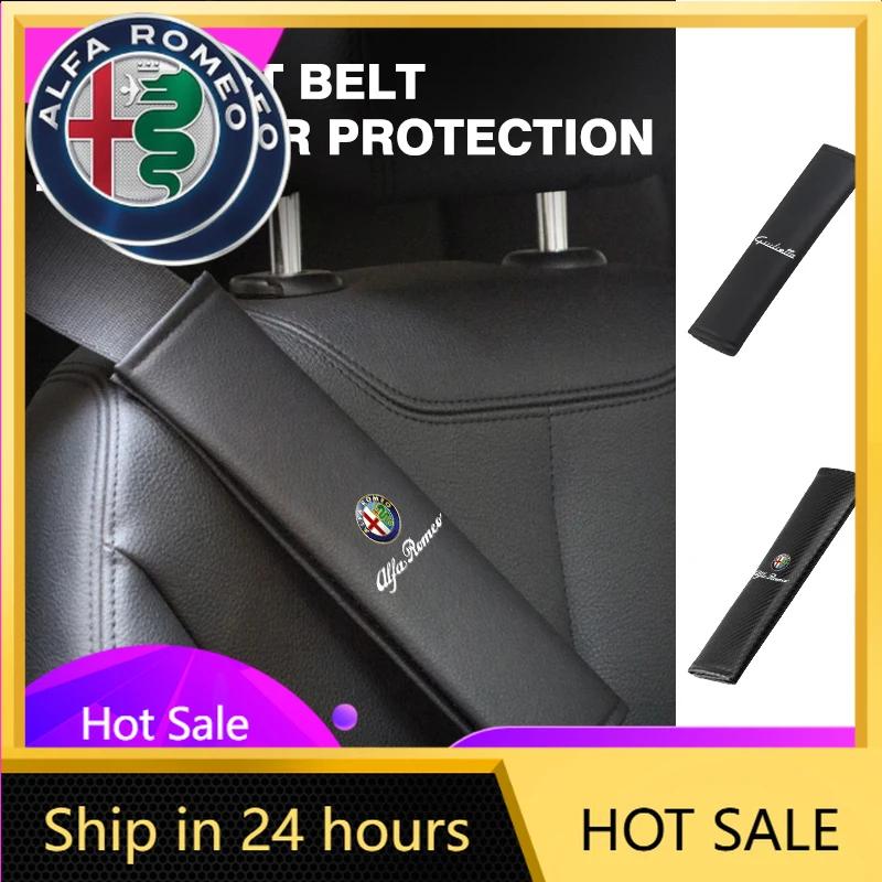 AAACK1 Car Stickers For Alfa Romeo Car Belts Covers Padding Carbon Fiber Belt Shoulder Accessories For Alfa Romeo 159 Giulietta Giulia