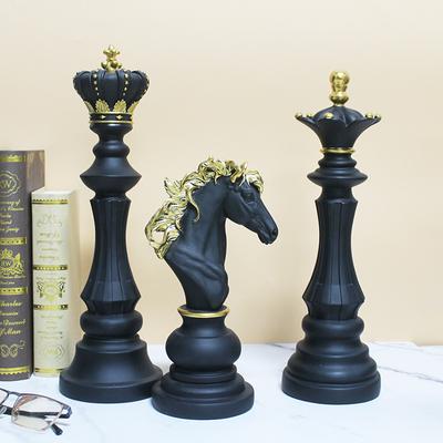 1PCS Royal Resin Chess Decor Set - Creative Home Sculpture for Living Room/Cabinet/Entryway Desktop, Ornamental Display Piece