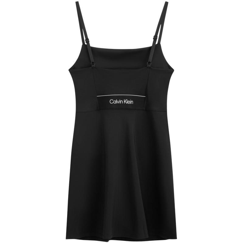 Calvin Klein Ss24 Series Quick-Dry Minimalist Letter Jacquard Yoga Sports Cami Dress Women Dresses Space-Black 4WS4D909