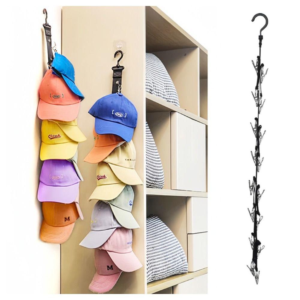 Rotatable Baseball Cap Storage Rack Hanging Wall-Mounted Hat Organizer Baseball Cap Holder  Bedroom