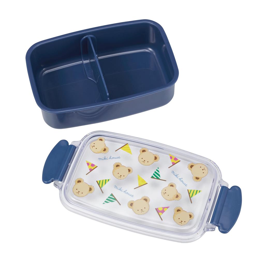 MIKI HOUSE Lunch Bear Made In for Boys and Microwave and Dishwasher Navy Box, 500ml, Design, Japan, Girls, Baby, Kids, Kindergarten, Daycare, Safe,