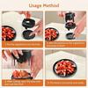 Stainless Steel Manual Fruit Slicer with Detachable Stainless Steel Blades , Ideal for Strawberries, Grapes, Tomatoes, Onions, Mushrooms, and More
