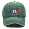 Sun Hat With "FRANCE" "ALLEZ LES BLEUS" Flag Printed , Adjustable Baseball Hat Slouchy Solid Color Retro Cozy Man's Cap