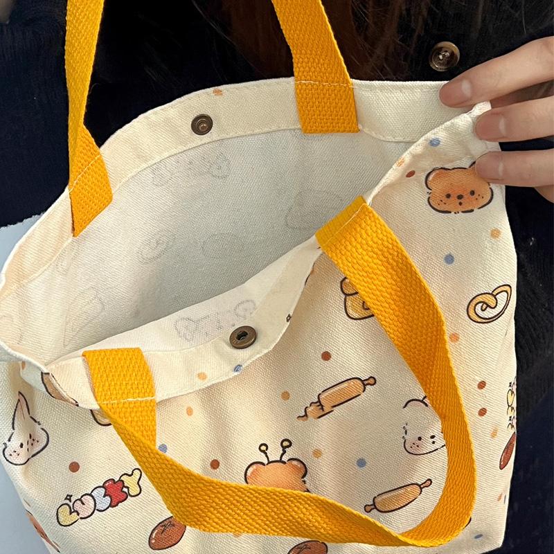 1-20PCS Cartoon Canvas Bag Novelty Tote Bag Kapibara Inner Daily Large Capacity Shoulder Bag Cartoon Capybara Kawaii Hand Bags