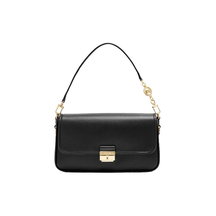 

New MICHAEL KORS Bradshaw Cow Leather Shoulder Bag Baguette Bag Handbag Shoulder Bag Women s Black 30S1G2BL1L-001 25.9*4.1*14.0CM