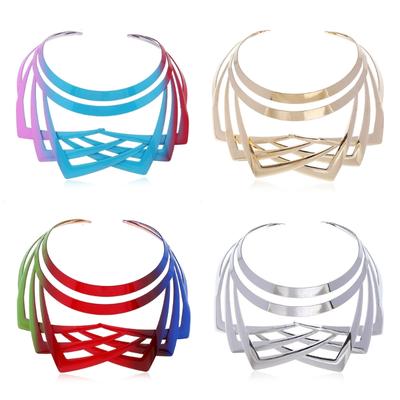Choker Collar Necklace Luxurious Metallic Choker Edgy Jewelry Idol Costume Modern Layered for Idol Dancer