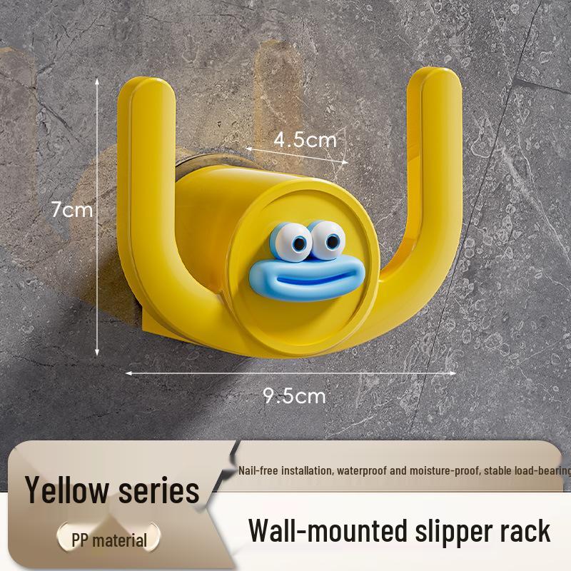 Wall-Mounted Slipper Rack, Nail-Free Adhesive Hanger for Shoe Storage & Draining