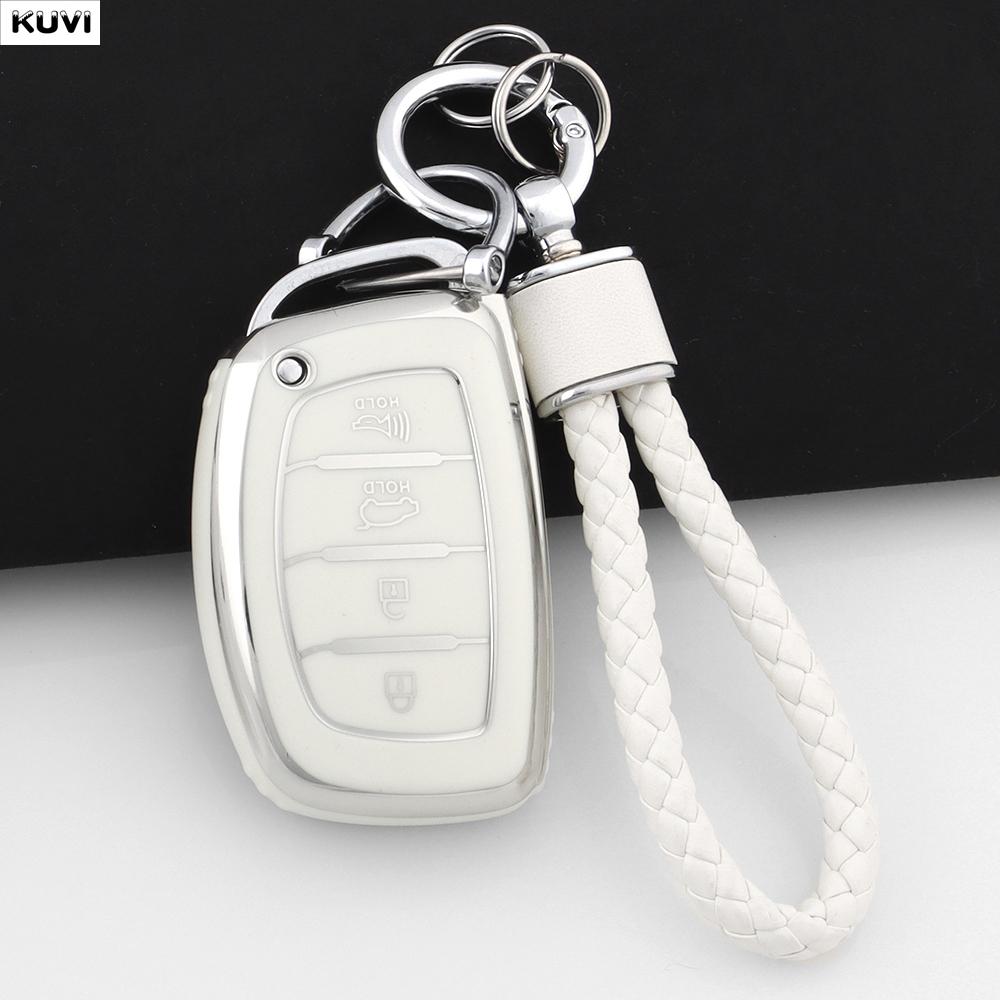 3 4 Button Soft Tpu Car Smart Key Case Fob Keychain For Hyundai Tucson Santa Fe Rena Sonata Elantra Creta Ix35 Ix45 I10 I30 I40