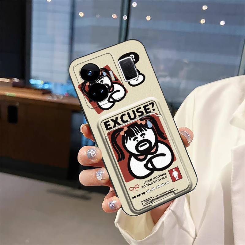 Waterproof Card Bag Phone Case For OPPO Realme GT NEO5/240W/Realme GT3 Fashion Design Dirt-resistant Cover Cartoon Cute