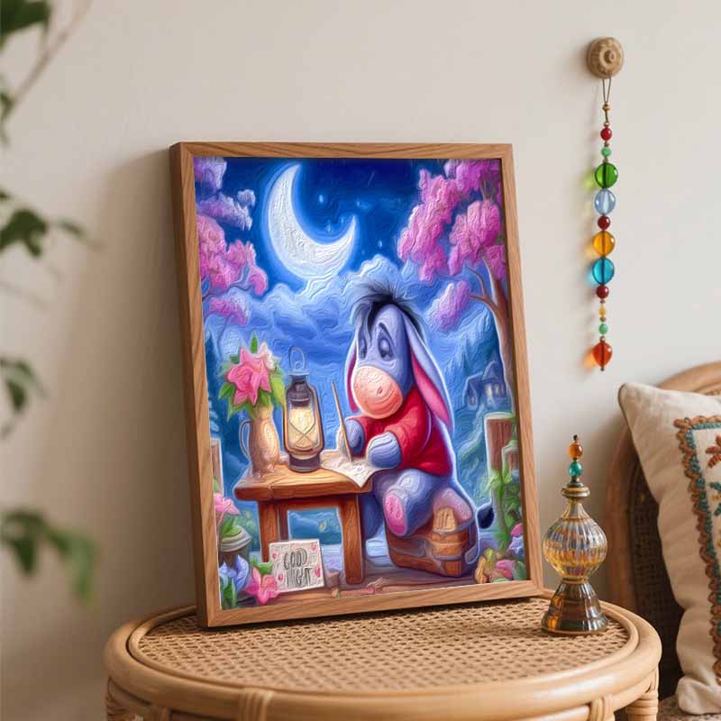 Disney Eeyore Painting Kit Home Decor Craft Perfect Gift Idea Art Supplies for Adults Dreamy Night Scene for Home Art Decoration