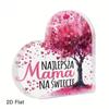 1pc Polish Heart Shaped Acrylic Sign Table Decor, BEST Mom In the World, Desktop Decoration for Home Farmhouse Living Room, Mother's Day Gift 