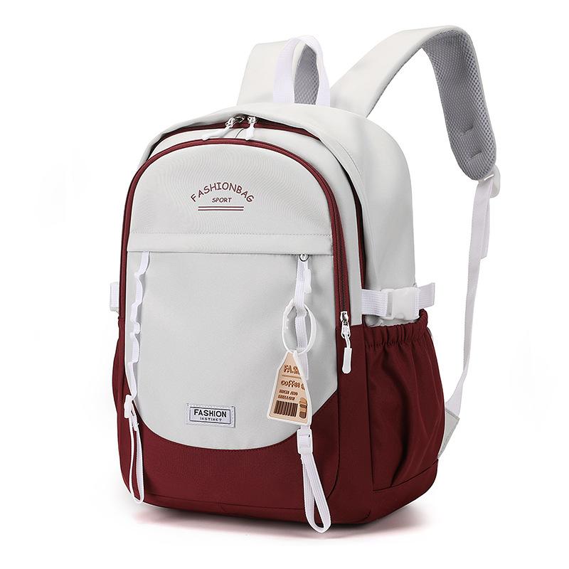 School Bag Junior High School Girls College High School Versatile Contrasting Color Backpack Niche Design College Student Backpack