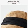 1pc Women's Linen Wide Brim Sunshade Bucket Cap,Breathable Outdoor BeachTravel Elegant Style Summer Season Fashion Accessory