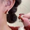 2024 Trendy Retro Red Cross Stud Earrings for Women