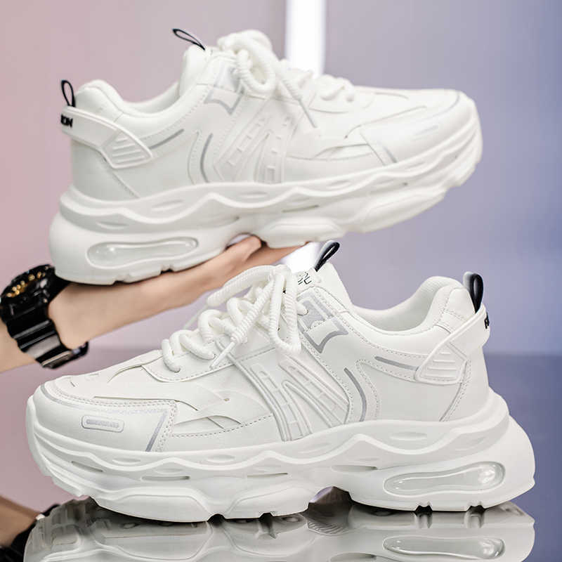 Fashion Synthetic Leather Thick Sole Gray Boots Vulcanized Shoes High Man Gym Shoes Sneakers Sport Cuddly Casuals Designer