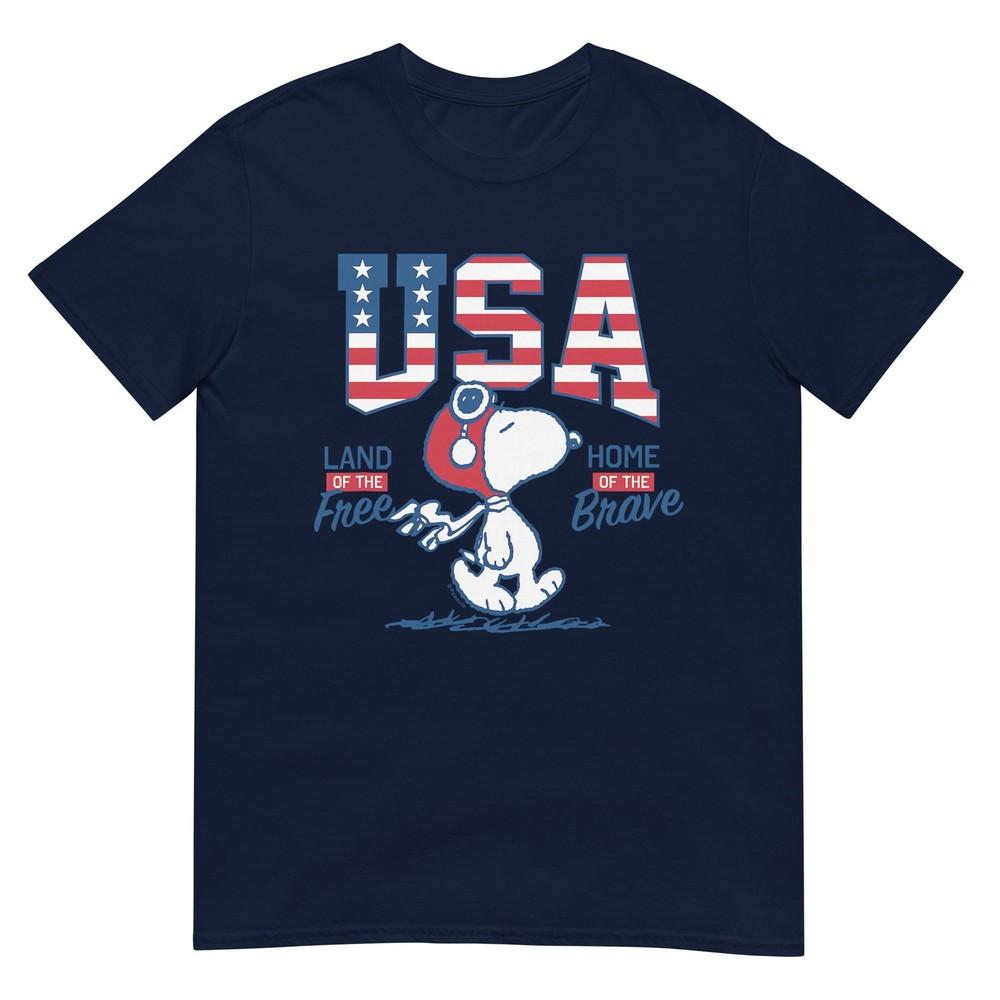 Peanuts Usa Snoopy Free Brave Tshirt S