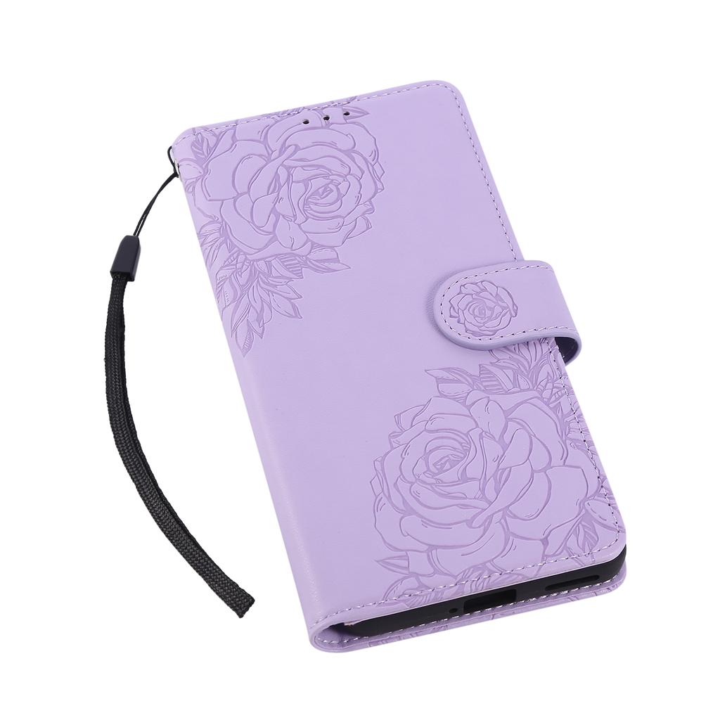 For Samsung Galaxy A05 4G Case Rose Flower PU Leather Wallet Phone Cover with 3 Card Slots
