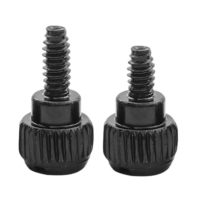 Black Knurled Round Head Thumb Screws for Computer Case Side Panels M6-32*5