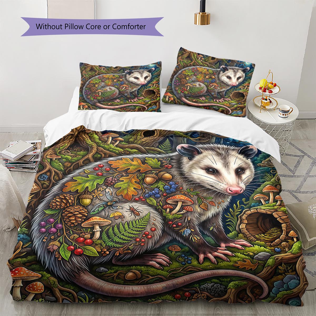 

Floral Art Animals Pattern Bedding,Quilt Set Quilt Cover Pillowcase Home Birthday Gift (1 * duvet cover + 2 * pillowcase, without core) 135x200cm