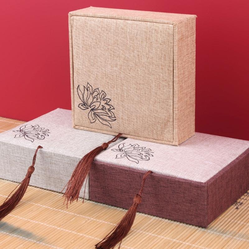 Elegant Satins Jewelry Display Case For Buddhas Beads And Jades Bracelets Chinese Style Jewelry Packaging Box
