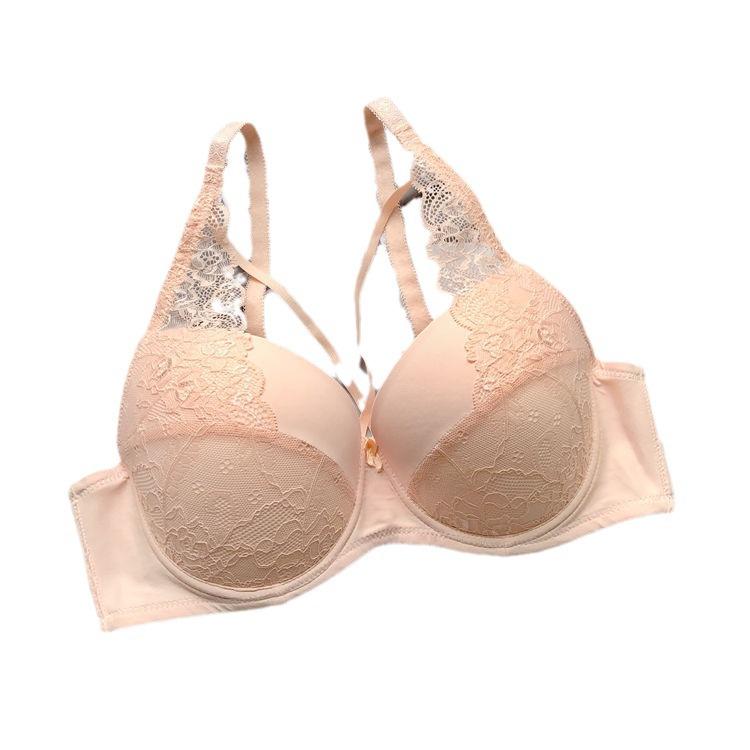 Eleganter französischer Spitzen-Push-Up-Minimizer-BH für Damen - D-Cup Übergröße