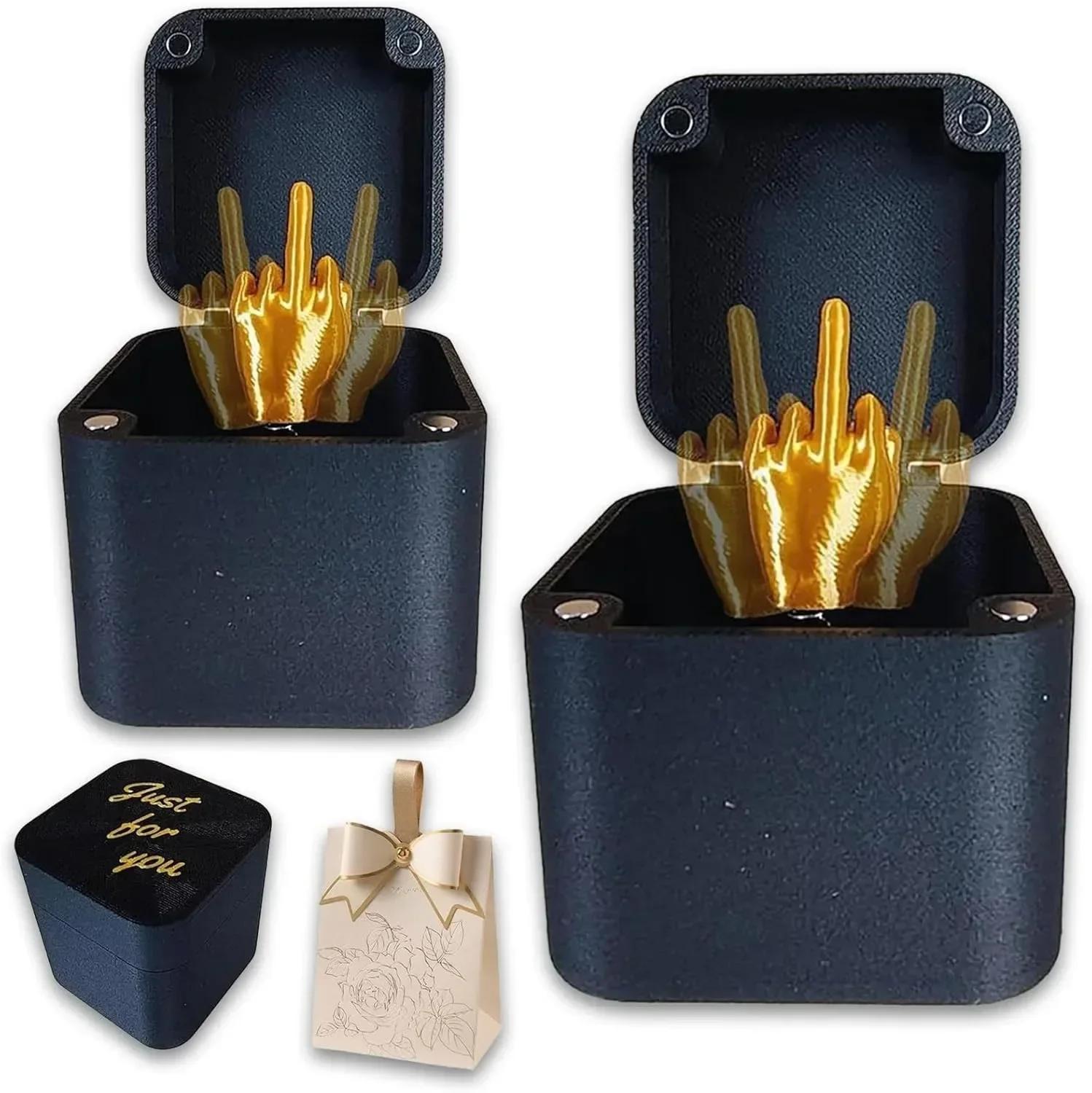 

Средний палец в коробке, коробка для кольца на средний палец, идеальный розыгрыш в виде руки. Рождественский новинка, забавный розыгрыш в подарок 2PCS