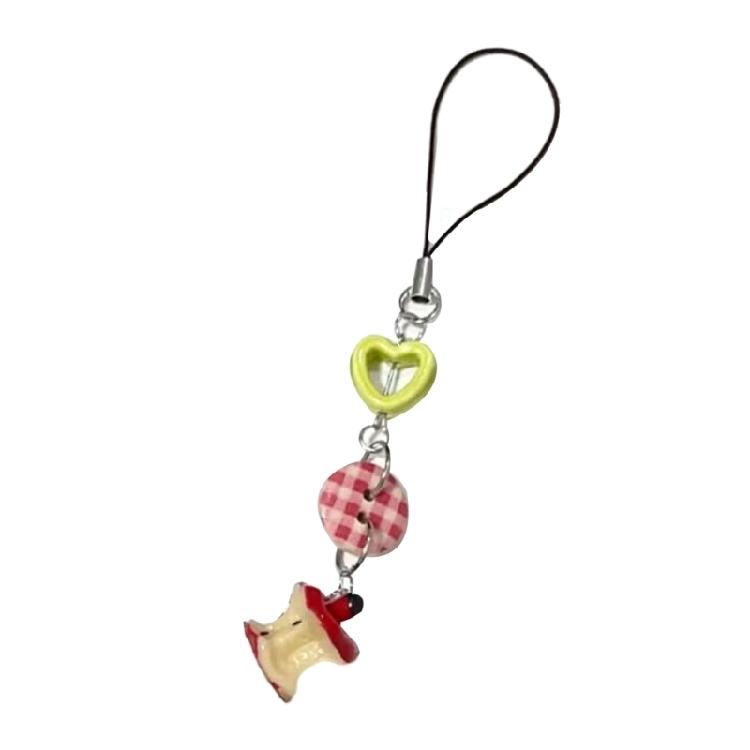 

Button Hollow Heart Keyring Charming Apples Core Keyring ButtonJewelry Backpack 1