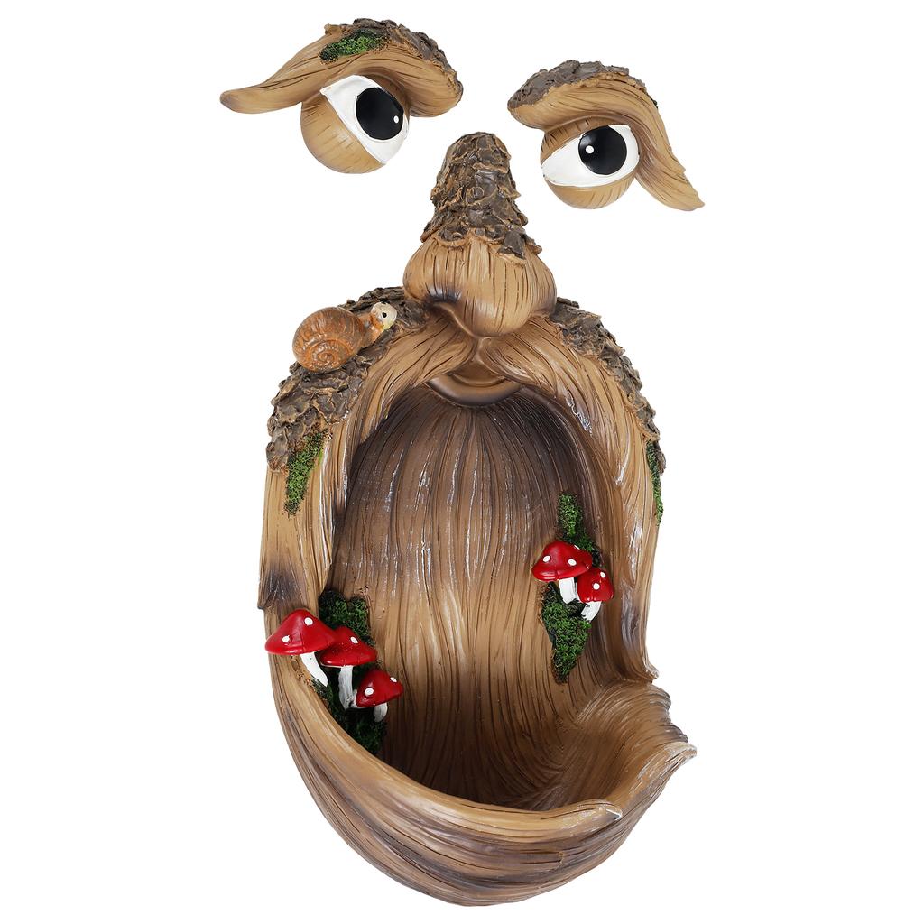Tree Faces Bird Feeder Decorative Outdoor Old Man Face Bird Feeder Unique Garden Easter Art Decor Resin Crafts for Yard Outside