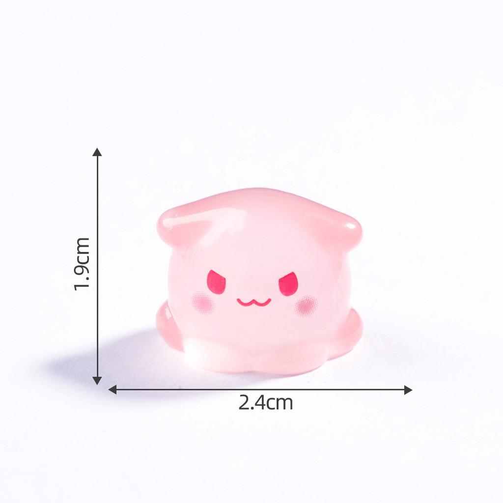 10Pcs Mini Luminous Octopus Animal Miniatures Diy Resin Ornament Fairy Garden Decoration Moss Terrarium Micro Landscape