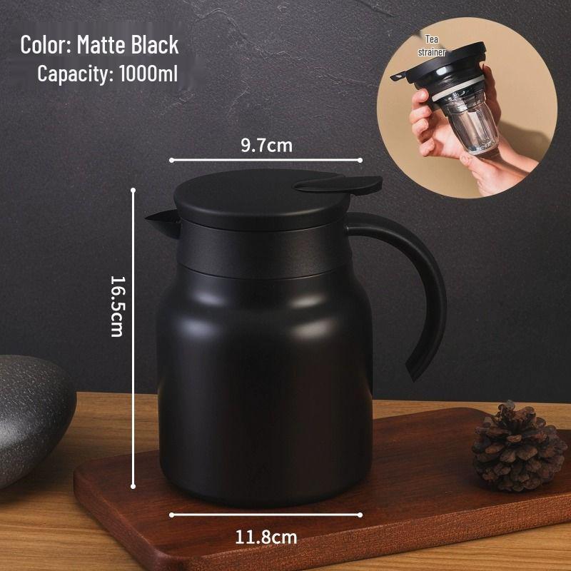 316 Stainless Steel Insulated Kettle with Tea Infuser - Compact Home or Office Hot Water Bottle