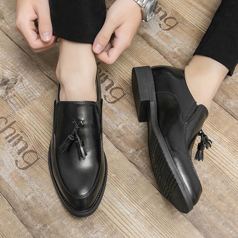 Men's Pointed Toe Leather Loafers - Retro Tassel Slip-On Shoes, Available In Large Sizes (up To 46)
