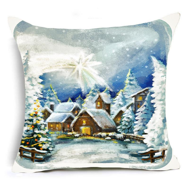 

Рождественский снег Коттедж серии наволочки праздник украшения дома Рождественский подарок Чехлы на подушки 40x40cm