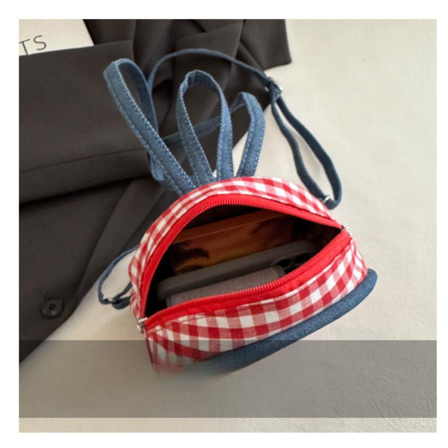 Denim Mini Backpack for Women Quilted Chain Shoulder Bookbag