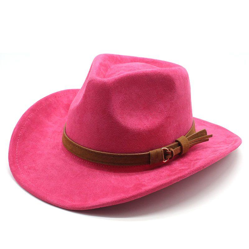 New European and American Woolen Hat, Suede Men's and Women's Couple Hat, Woolen Western Cowboy Top Hat