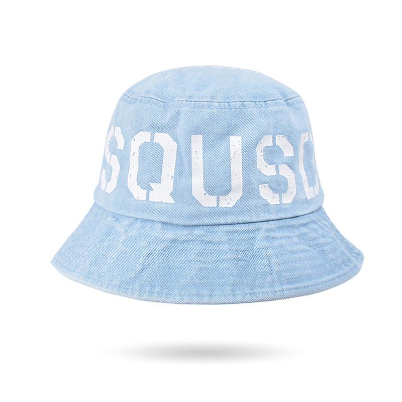 Summer Sun Visor Denim Cap Female Fisherman Hat Letter Male Basin Hat