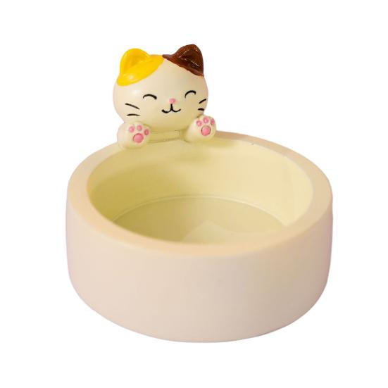 

Cat Candle Holder Cute Kitten Warming Paws Tea Light Holder Resin Cartoon Cat Candlestick Ornament Gifts for Cat Lovers Girl Women бежевий