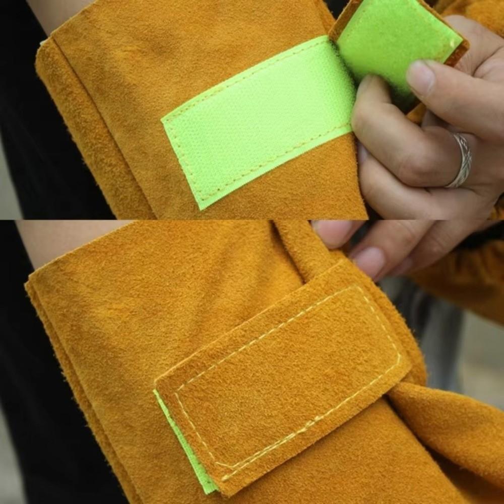 High Heat Resistance Leather Welding Arm Guards Cut Resistance Welding Arm Covers Industrial Use