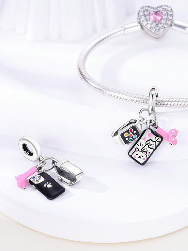 Charms Plata Music Cat Earphones Harp Beads Charm Copper Plated Fit Charms Original Bracelet For Jewelry Making Diy Charm