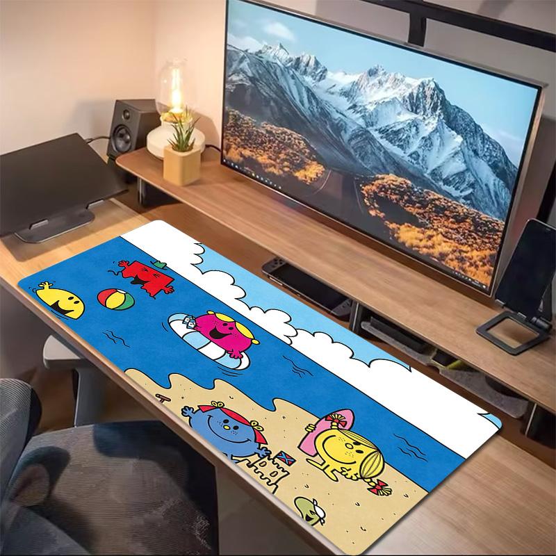 Mr. Men and Little Miss2 Print Cushion Non-slip Laptop Tablet Big Mousepad XXL Mat Mini PC Playmat With Lock edge