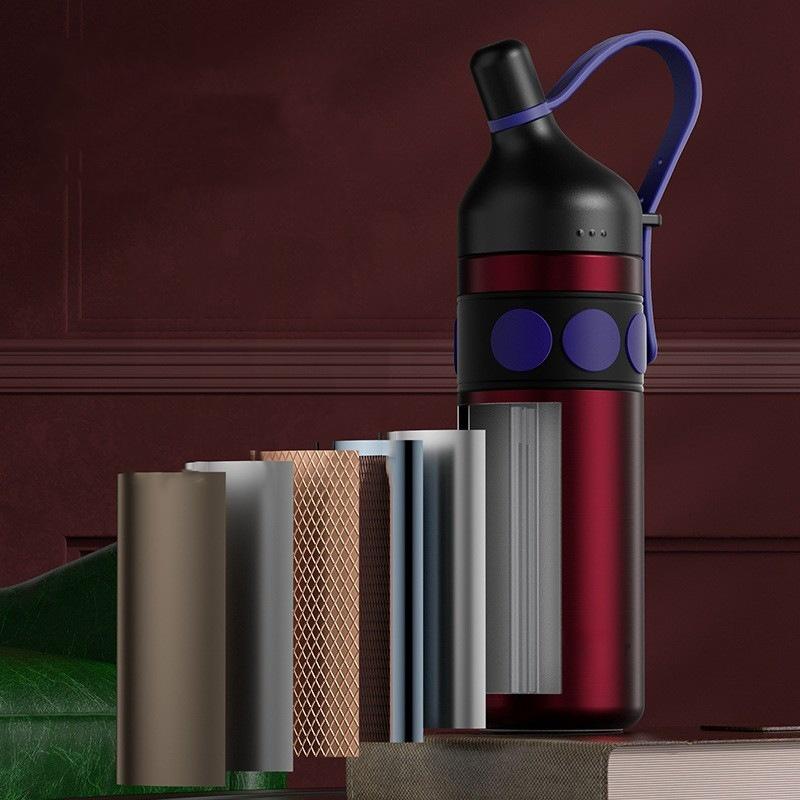 JUSTINLAU Thermosflaschen Becher für Kinder Becher mit Strohhalm Schräger Mund Edelstahl Autobecher Reise-Thermoskanne Thermos-Wasserflaschen
