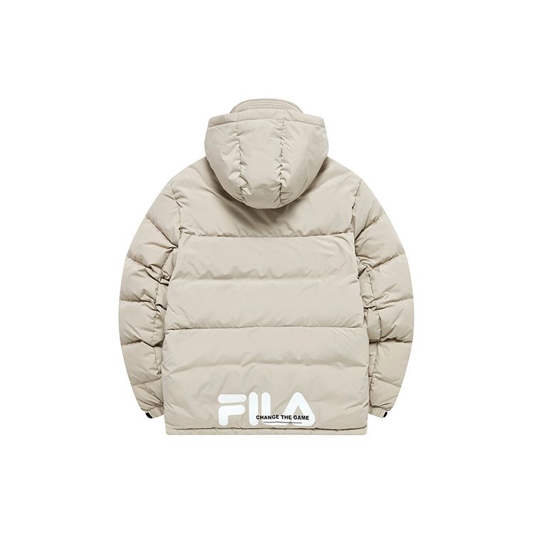 Fila Fusion Solid Color Fashion Casual Hooded Warm Down Jacket Men outerwear Light-Khaki T11M241915FBG